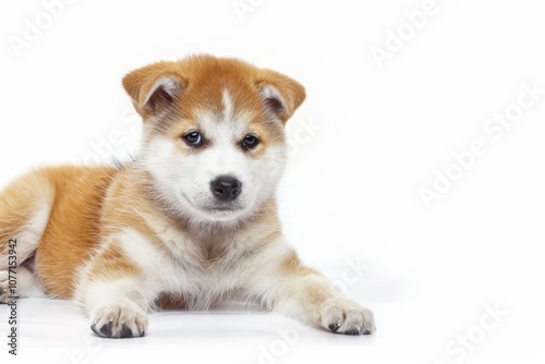 Wallpaper Mural Akita Inu purebred puppy dog isolated on white background. Shiba inu Torontodigital.ca