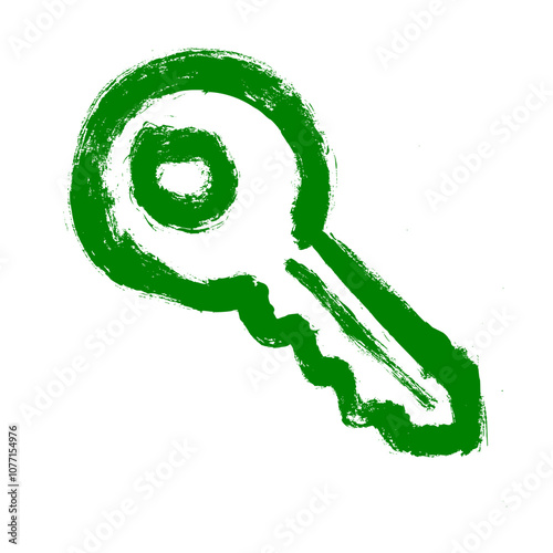 Key Security Related Icon Grunge Brush Stroke Vector