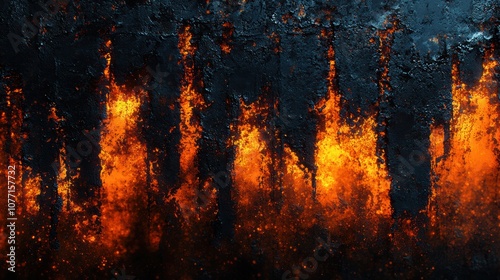 Abstract Background of Fiery Flames and Textures with Dark Smoky Hues for Dramatic Artistic Applications and Visual Enhancements in Design Projects