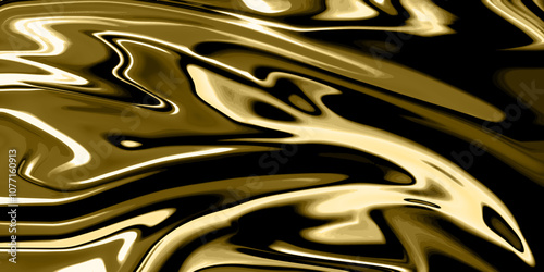 Liquid art. Colorful illustration with smooth sinuous shapes, gradient and blur elements
