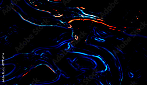 Colored neon lines. Colorful illustration with smooth sinuous shapes, neon effect and blur elements