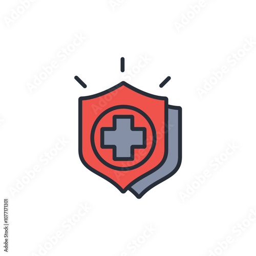 health insurance icon. vector.Editable stroke.linear style sign for use web design,logo.Symbol illustration.