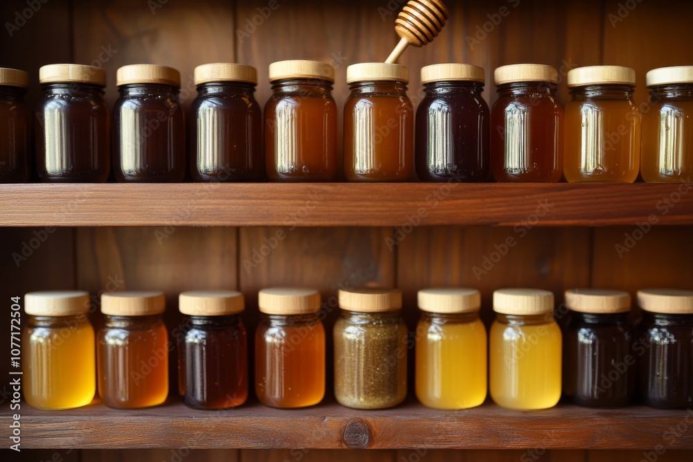 Artisanal Honey Jars Display Artisanal Honey Jars Display