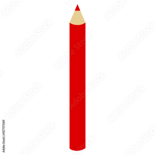 red colored pencil isolated