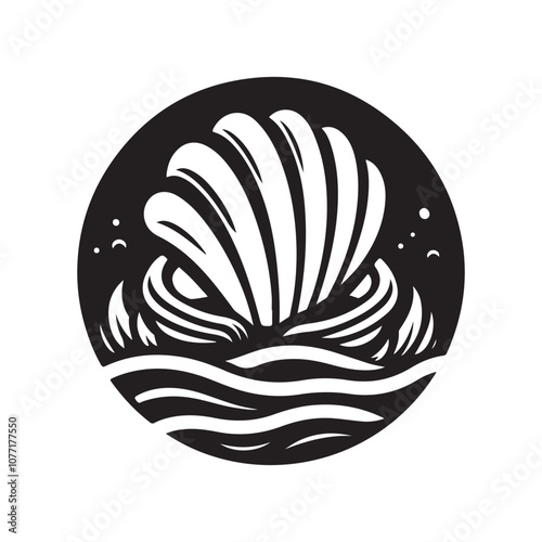 Clams Silhouette Vector Illustration | Sea Life Icons for Coastal Designs