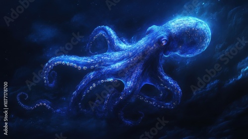 octopus in the sea in aesthetics