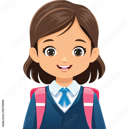 Portrait of a happy girl wearing a school uniform