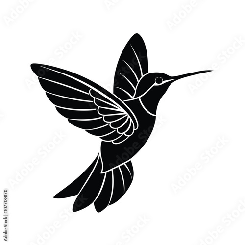 Elegant Hummingbird Silhouette - Free Vector Illustration Download