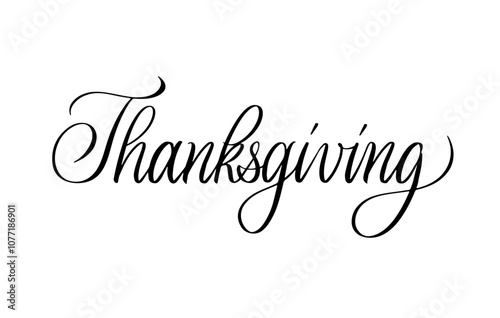 Thanksgiving Calssic Calligraphy Sign. Modern Brushpen Elegant Handwritten Typeface. Seasonal Discount. Promotional Banner. Store Signage. Vector Illustration.