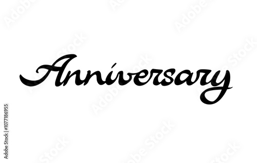 Anniversary Vintage Poster Lettering. Handwritten Script Font. Calligraphy Design. Elegant Bold Typeface. Commemorative Promotion. Store Signage. Digital Ad. Vector Illustration.