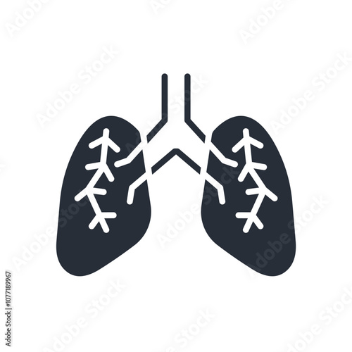 Lungs icon. vector.Editable stroke.linear style sign for use web design,logo.Symbol illustration.