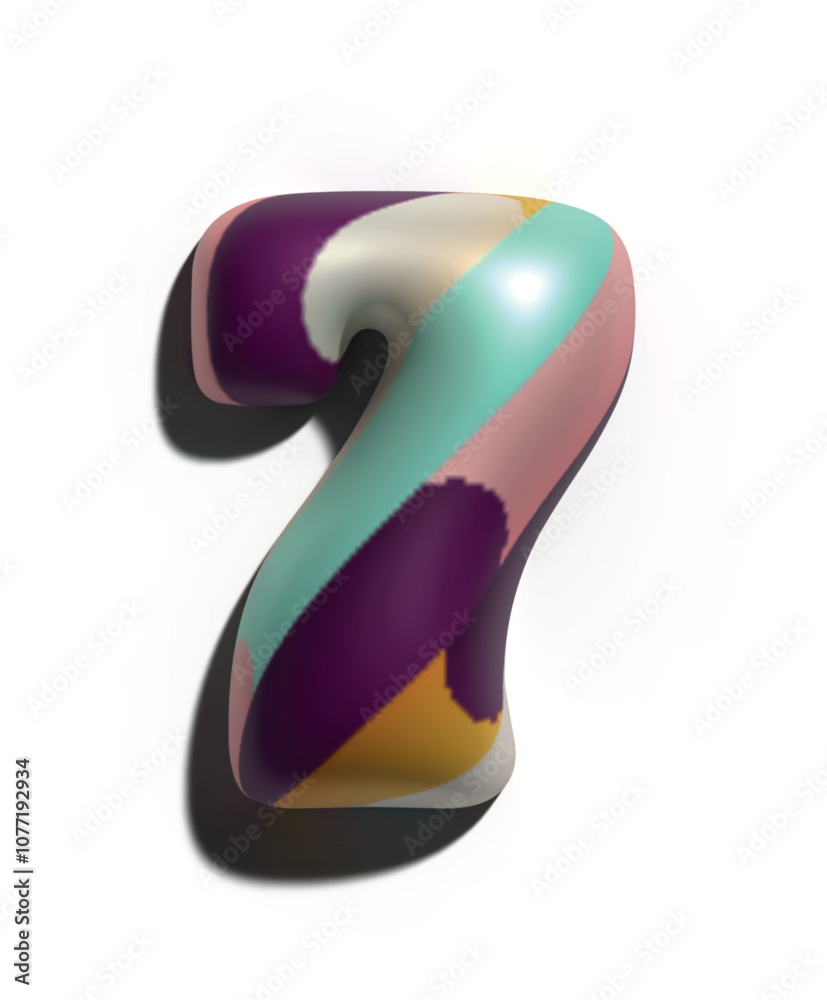 Números 3D 0-9 estilo globo, Abstractos en manchas de Colores Vibrantes