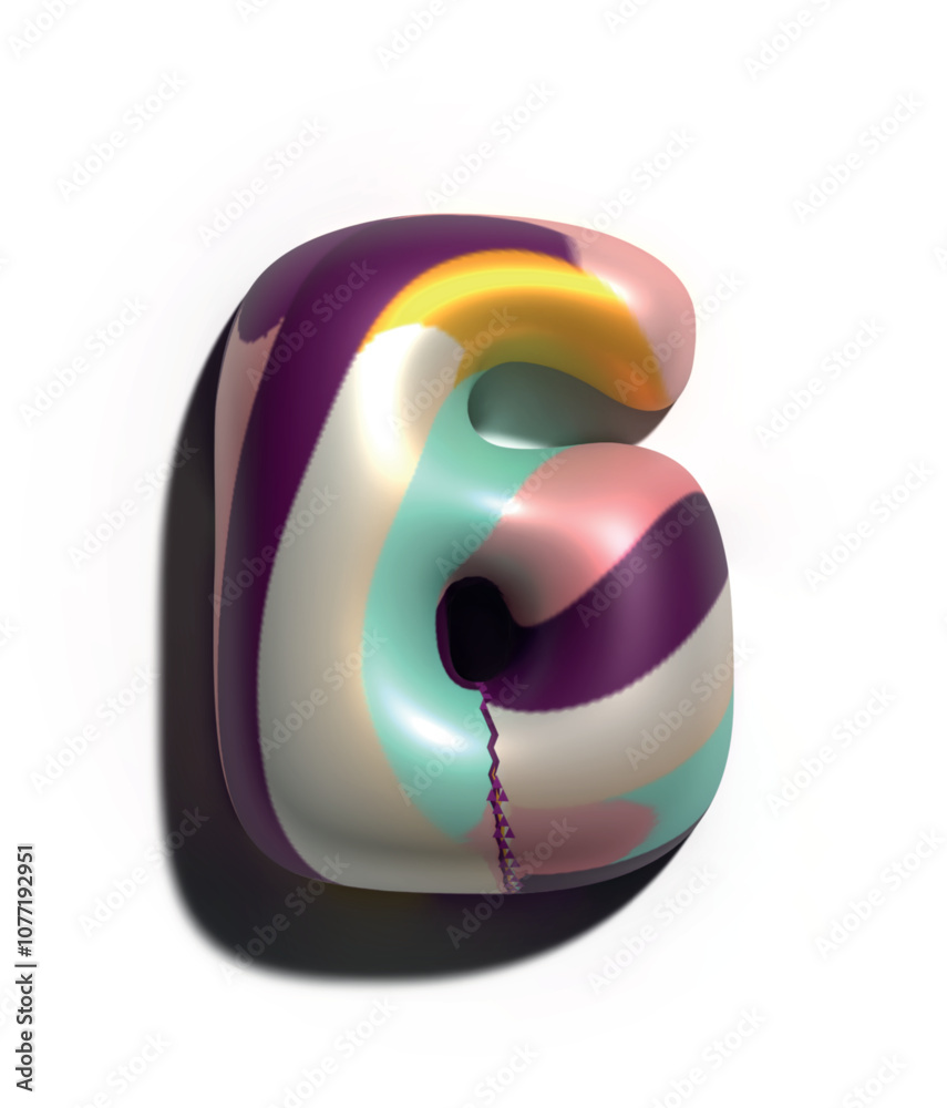 Números 3D 0-9 estilo globo, Abstractos en manchas de Colores Vibrantes