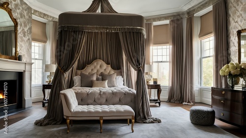 Elegant Master Bedroom with Luxurious Canopy Bed