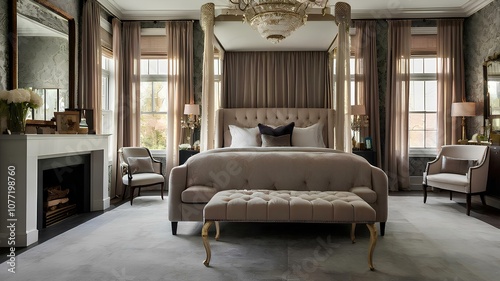 Elegant Master Bedroom with Luxurious Canopy Bed