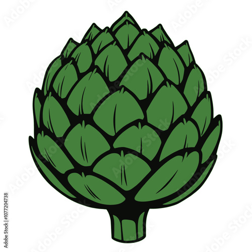 a digital illustration of an artichoke head