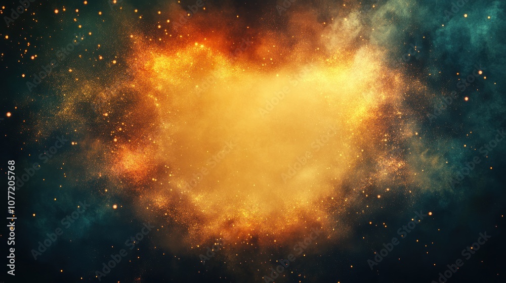 Fototapeta premium Cosmic Nebulae: A Colorful Burst