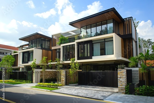 Modern design for luxury townhouses.