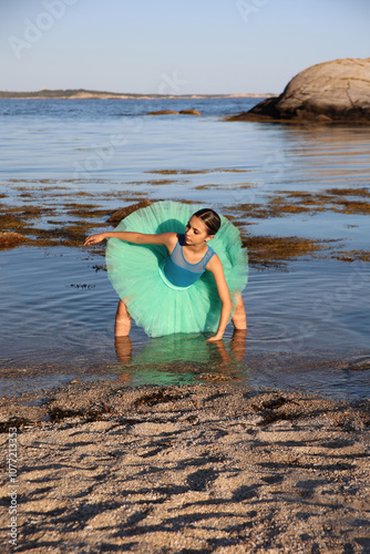 Ballet Dancer in the ocean water
