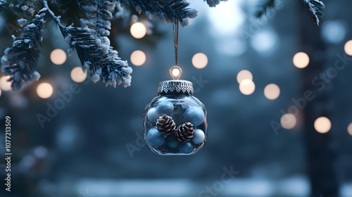 Hanging ornament with pinecones and decorations