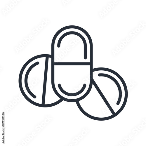 medicine icon. vector.Editable stroke.linear style sign for use web design,logo.Symbol illustration.