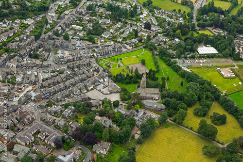 Obraz na płótnie Aerial view of Bowness on Windermere in the Lake District in Cumbria w salonie