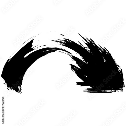 和風素材　筆で描かれたダイナミックな線のイラストセット　ベクター