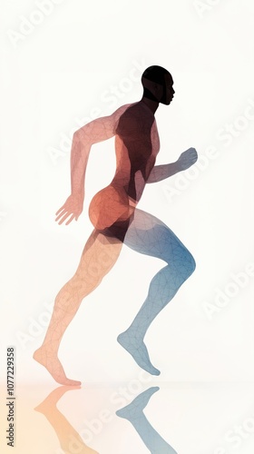 Dynamic Abstract Illustration of an Athlete in Motion