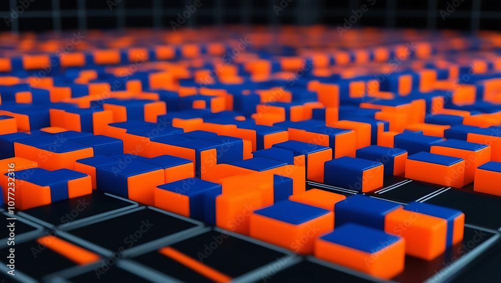 Fototapeta premium Digital background perfect for tech processes. artificial intelligence, data transfer and encryption, digital archives, sound and graphic presentations