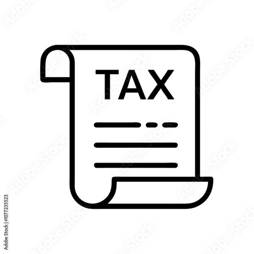 Tax Document, Black Icon