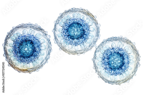 Blue lymphocytes showing immune response in human blood dynamics