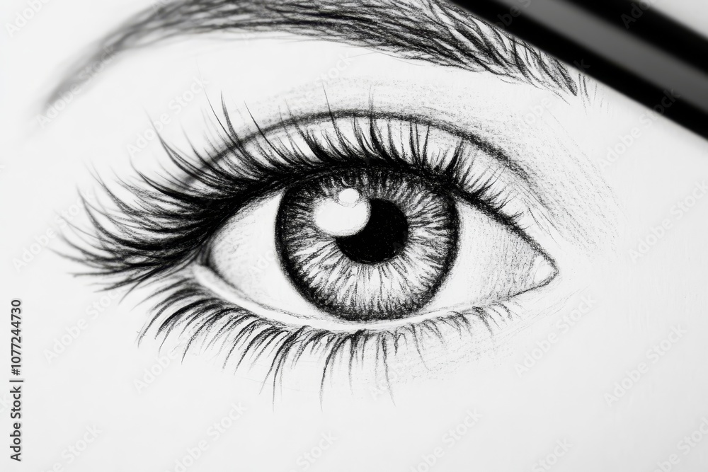Fototapeta premium A close up of a drawing of a woman's eye