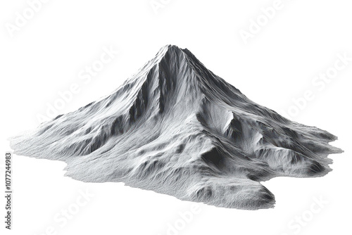 A striking, chaotic representation of Mount Hood against a 