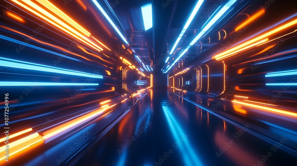 Fototapeta premium Contemporary digital rendering in a futuristic, abstract background setting.