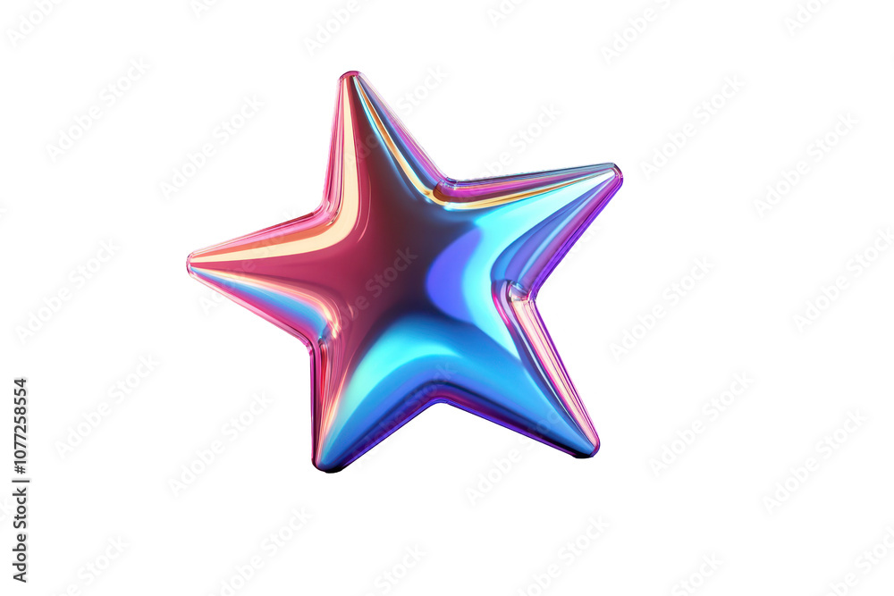 Obraz premium Colorful geometric round star shape design showcasing vibrant hues and reflections