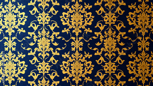 blue background with golden ornament