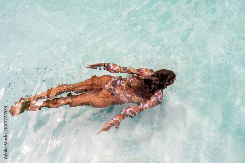 Woman swimming in a pool 