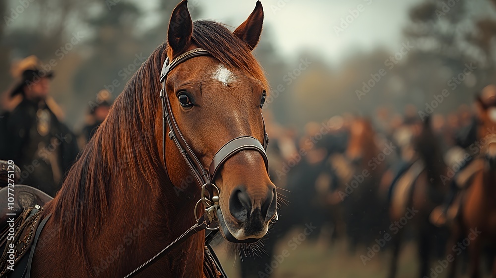 Obraz premium A Close-Up Portrait of a Horse