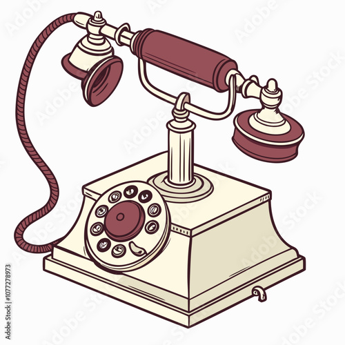 old fashioned phone with clipping path