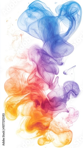 Abstract Watercolor Blobs with Soft and Vibrant Colors on White Background for Design and Art Projects Generative AI