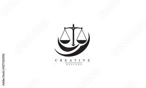 law firm simple black logo  white background