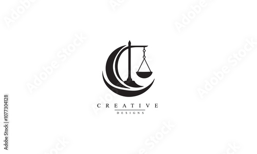 law firm simple black logo  white background