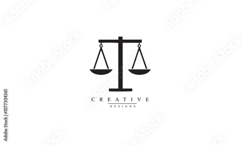 law firm simple black logo  white background