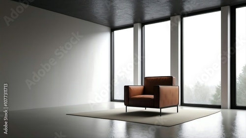 Minimalist interior of a room. photo