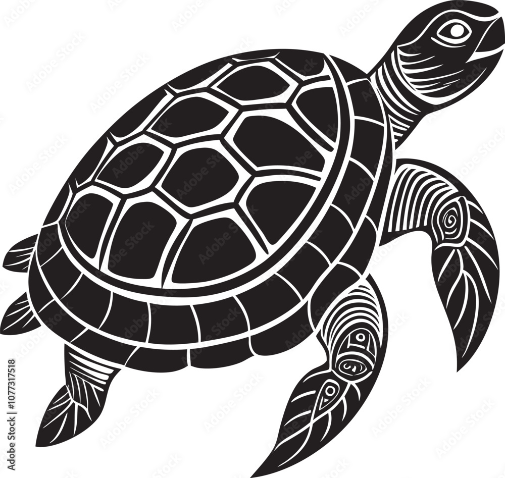 Obraz premium Turtle silhouette vector art file illustration .