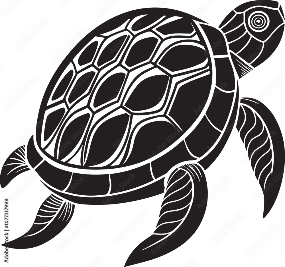 Obraz premium Turtle silhouette vector art file illustration .