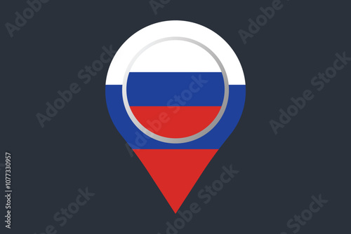 Free Download Russia flag with location sign, Flag of Russia national country symbol illustration Vector, Rectangle Russia flag illustration, Flat vector illustration
 - GFXLoad
