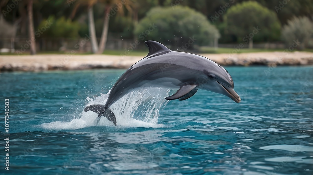 Obraz premium Dolphin in its natural environment in the sea