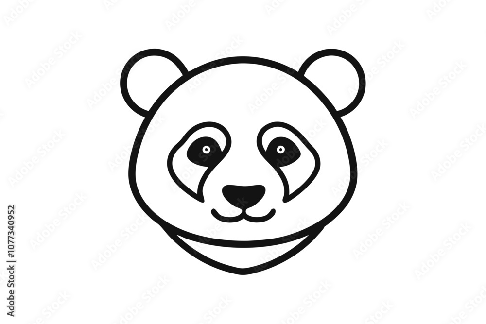 Fototapeta premium Simple and Stylish Panda Head Logo in Single Line Drawing – Vector Art