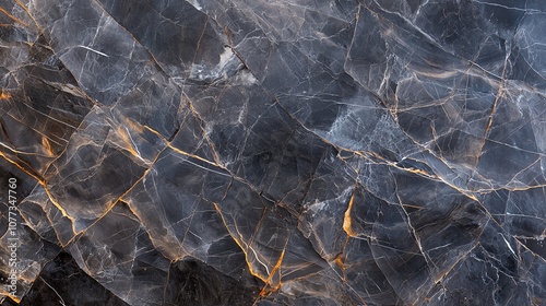 Close-up of a textured stone surface with layers of grey and gold veins, offering a natural and abstract background pattern.